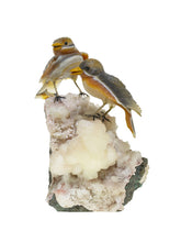 Gübelin Couple of Sparrows Agate Calcite Sculpture